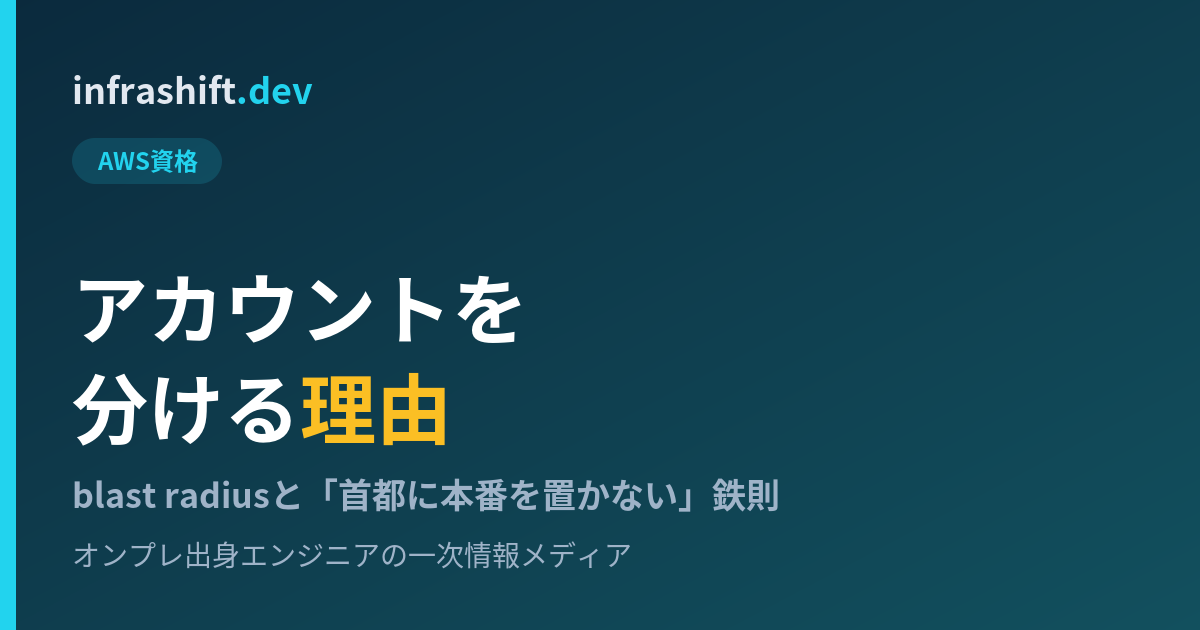 なぜAWSはアカウントを分けるのか blast radius