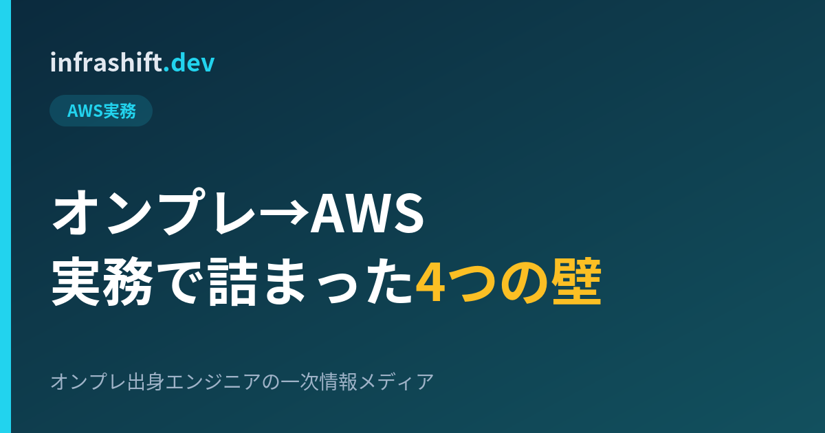 オンプレからAWSへ、実務で詰まった4つの壁
