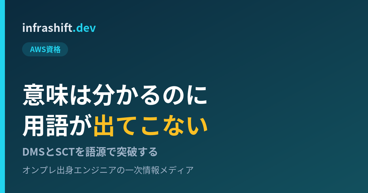 意味は分かるのに用語が出てこない — DMSとSCTを語源で突破する